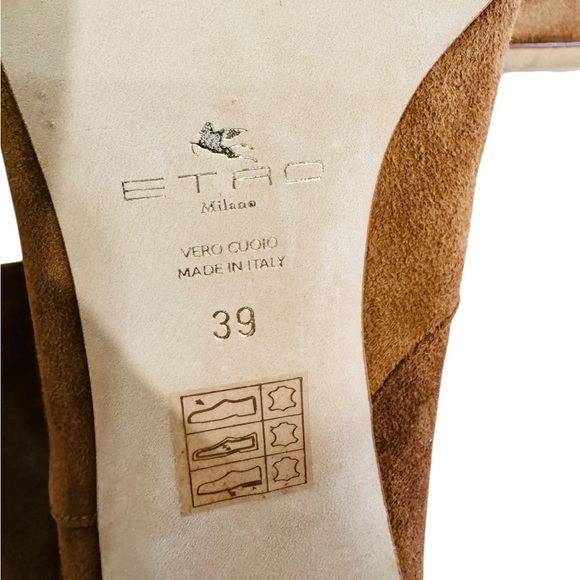 ETRO brown suede embroidered heel over the knee boots NEW - Picture 6 of 9